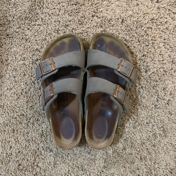 Birkenstock Arizona Birkibuc Stone - Picture 2 of 3